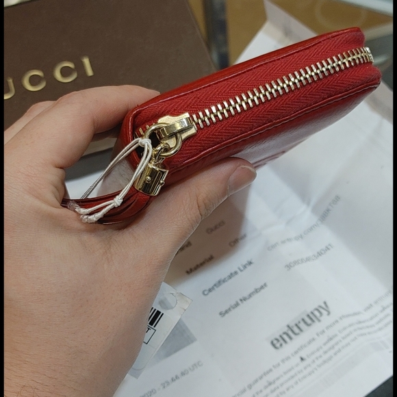 ❤️SOLD❤️ Red Gucci😍GG Zippy Wallet Organizer with Box - Picture 7 of 15